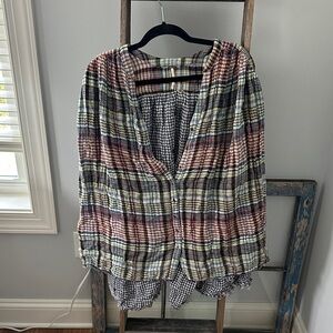 Free people Plaid Button-Up Women's Top